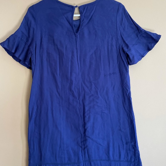 Blue Rain Boutique Brand Royal Blue and white floral embroidered dress. Size S - Picture 6 of 10
